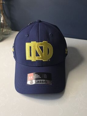 Under Armour Navy Cap with Gold ND Logo
